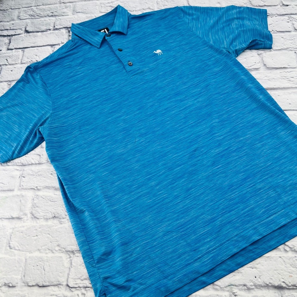 FootJoy FJ Mens XL Blue Medinah Embroidered Golf Polo Shirt Short Sleeve